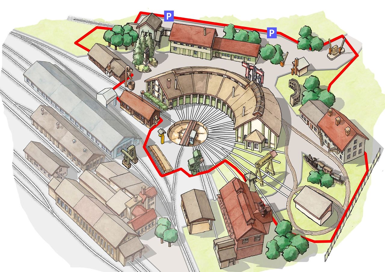File:Railway Museum of Slovenske zeleznice Illustrated map of the museum.jpg