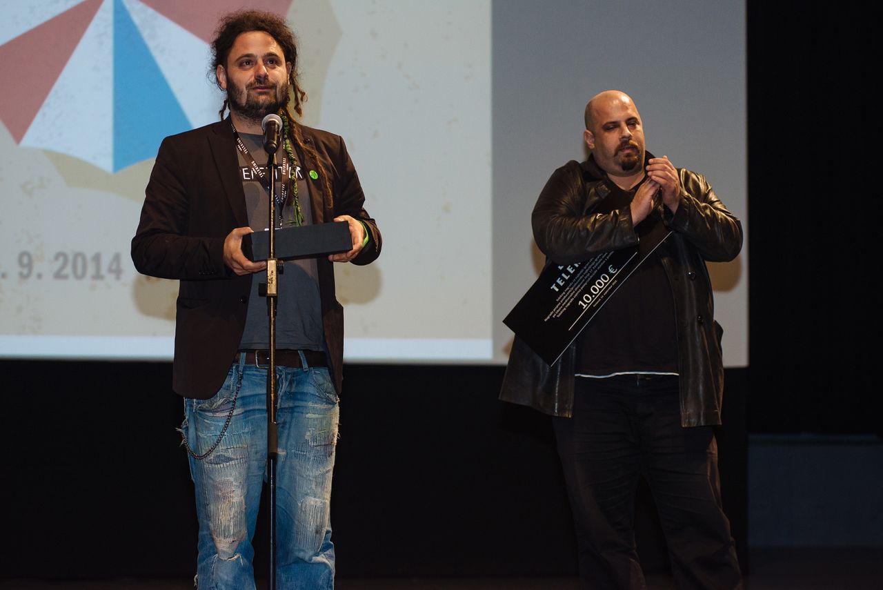 File:Festival of Slovenian Film 2014 Sinisa Gacic & Miha Cernec Photo Katja Goljat.jpg