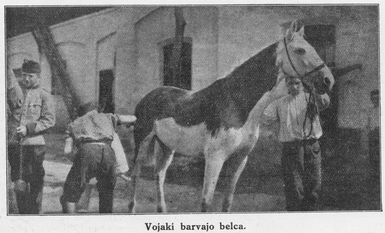 File:Ilustrirani glasnik 1914 Vojaki barvajo belca.JPG