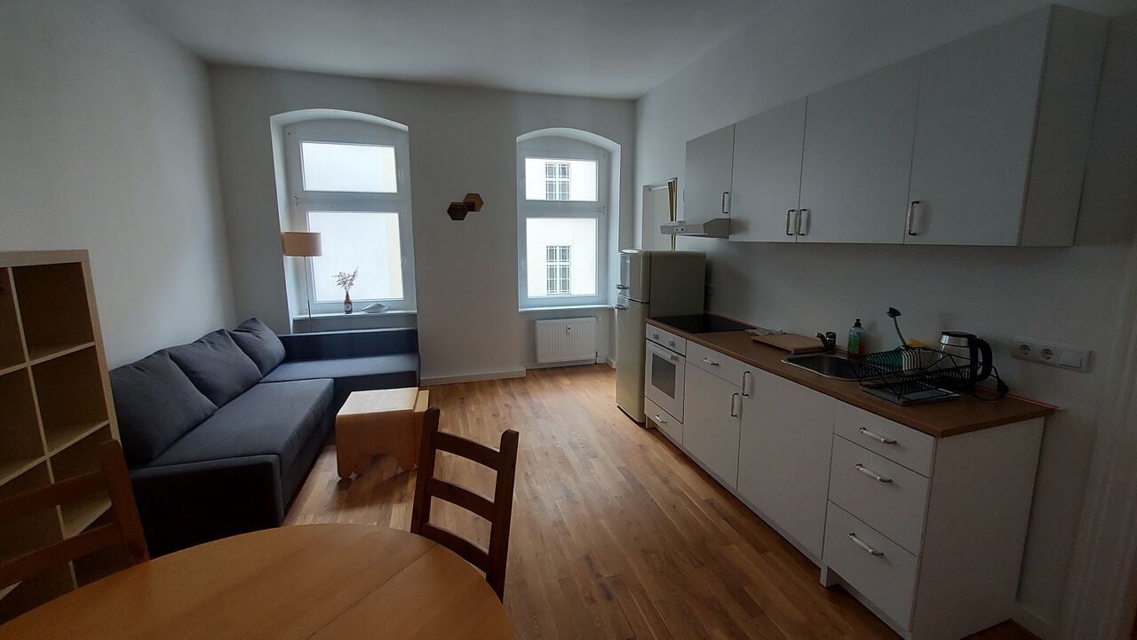File:Slovene Arts & Culture Residency Berlin 2022 living room + kitchen.jpg