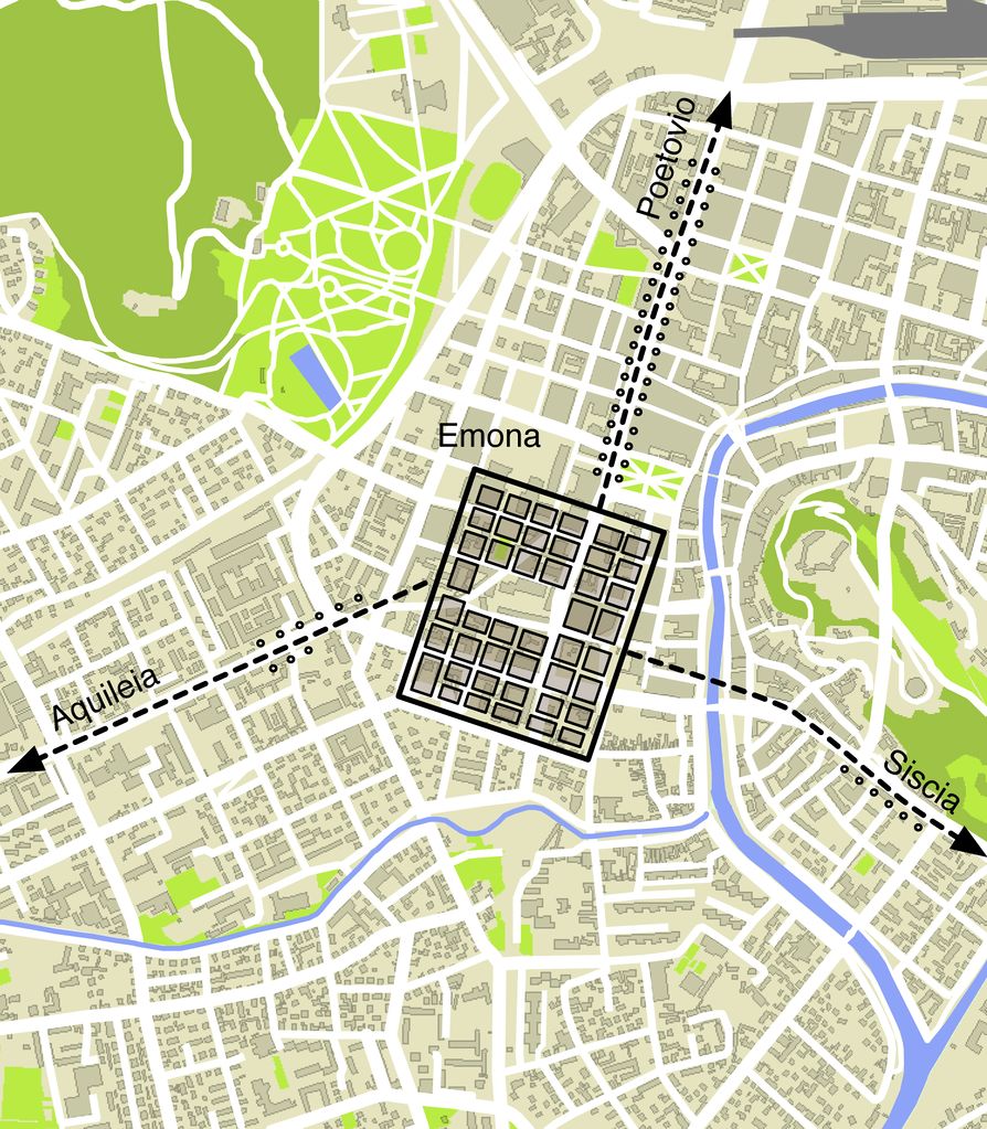 File:Emona, Legacy of a Roman City Emona plan view.jpg