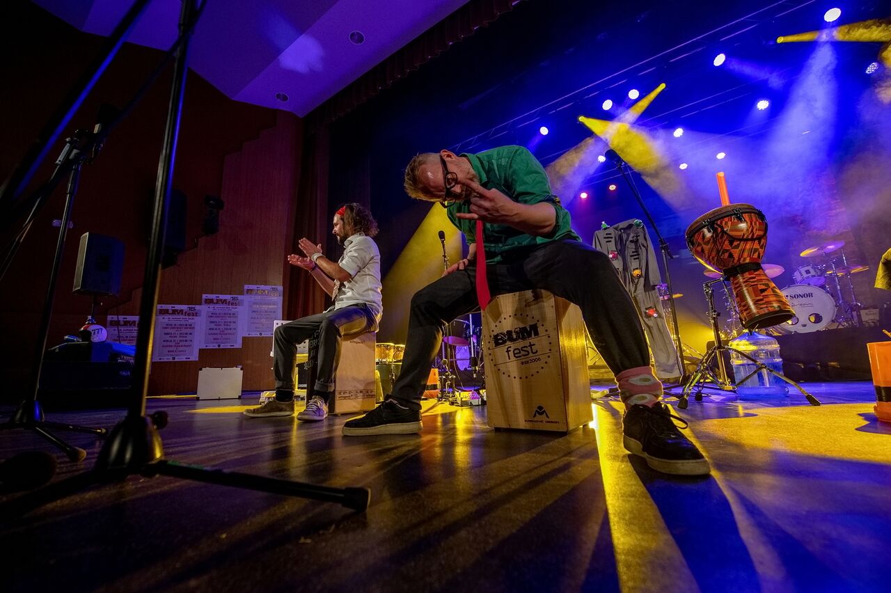 File:BUMfest International Percussion Festival 2023 Funky Currywurst Brothers performing Photo Ivan Lipicnik.jpg