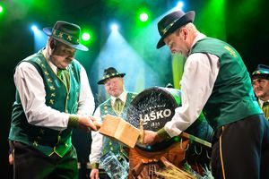 Traditional beer barrel opening at the <!--LINK'" 0:787-->, Laško, 2013