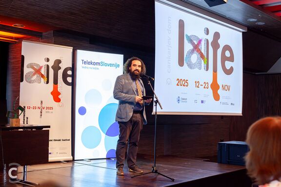 Jure Novak, Cankarjev dom director presents the 2025 Ljubljana International Film Festival (LIFFe) edition at the press conference.