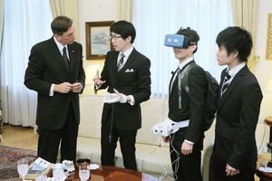 Invited by the <!--LINK'" 0:810-->, a group of Japanese artists studying <i>Empowerment informatics</i> at the University of Tsukuba meet with <!--LINK'" 0:811-->, the president of Slovenia, 2015