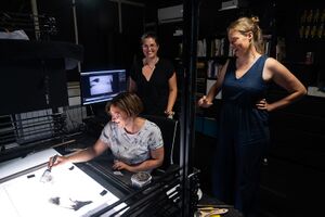 <!--LINK'" 0:45--> creating an animation at the <!--LINK'" 0:46--> Studio. The peer2peer meeting with the DSAF resident Naomi van Niekerk in  September 2024.