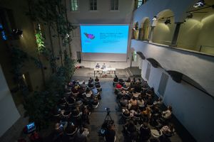 <i>Sex robots – From Extensions to Independent Entities</i>, lecture by Elinor Wadman and Dr. Renata Šribar at <!--LINK'" 0:646-->, 2018.