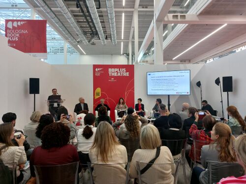 File:Bologna Children's Book Fair 2025 Panel 1 Circulation of European Literature.jpg