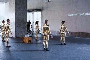 The performance of the artistic group MUE as part of the project BITE of Art, 2023.