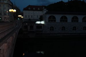<i>Symbionts</i> by French visual artist Bernard Murigneux located between the Dragon Bridge and Ljubljana Central Market at Vodnik Square, <!--LINK'" 0:609-->, 2010