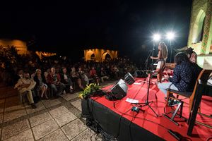 Amparo Velasco (alias La Negra), performing with her band at the <!--LINK'" 0:913--> stage of the <!--LINK'" 0:914-->, 2017