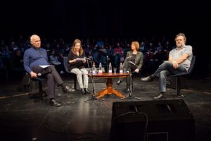 <i>Who's the One Lying Here?</i>, an evening with three philosophers: <!--LINK'" 0:692-->, <!--LINK'" 0:693-->, and <!--LINK'" 0:694-->, moderated by <!--LINK'" 0:695-->, <!--LINK'" 0:696-->, 2015