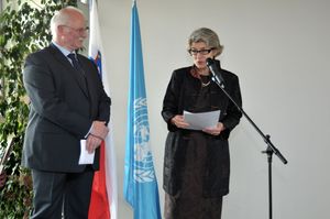 Presentation of the <!--LINK'" 0:777-->, presentation at UNESCO in Paris. Irina Bokova, UNESCO Secretary General, and Dr <!--LINK'" 0:778-->, Slovenian representative at UNESCO.