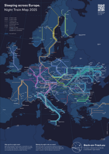 Night Train Map by the NGO Back on Track, 2025.
