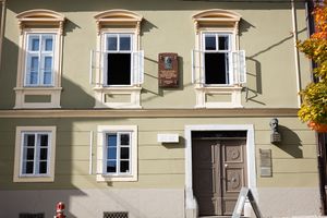 <!--LINK'" 0:25--> in Slovenj Gradec, facade detail, 2019.