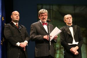 Ceremony <i>Prešeren Award and Prešeren Foundation Awards</i> at Cankarjev dom Culture and Congress Centre in Ljubljana, awarded by <!--LINK'" 0:860-->