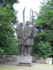 Monument to the Slovene peasant revolts at <!--LINK'" 0:312-->, made in 1973 by famous Slovene sculptor <!--LINK'" 0:313-->