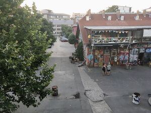 View from the balcony of the Studio Asylum.