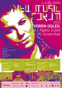 New Music Forum poster, 2023. Design: Boštjan Pavletič (Rostfrei)
